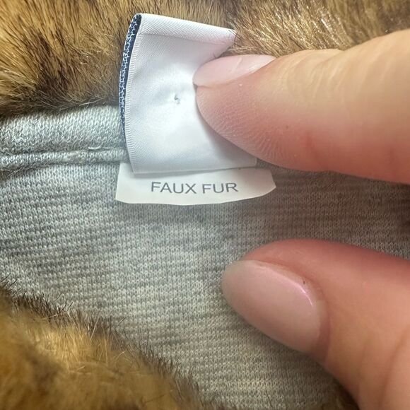 NEW Janie and Jack Riding Lesson Faux Fur Collar Gray Quilted Dress 6 to 12 mo. - Picture 7 of 10